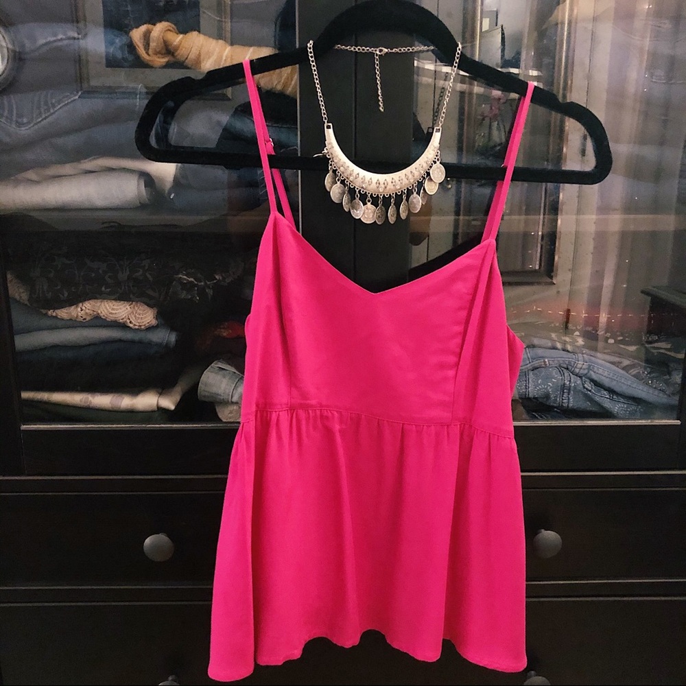 Pink Peplum Tank